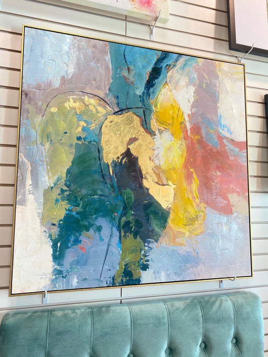 Multicolored Abstract Gold Foil Art