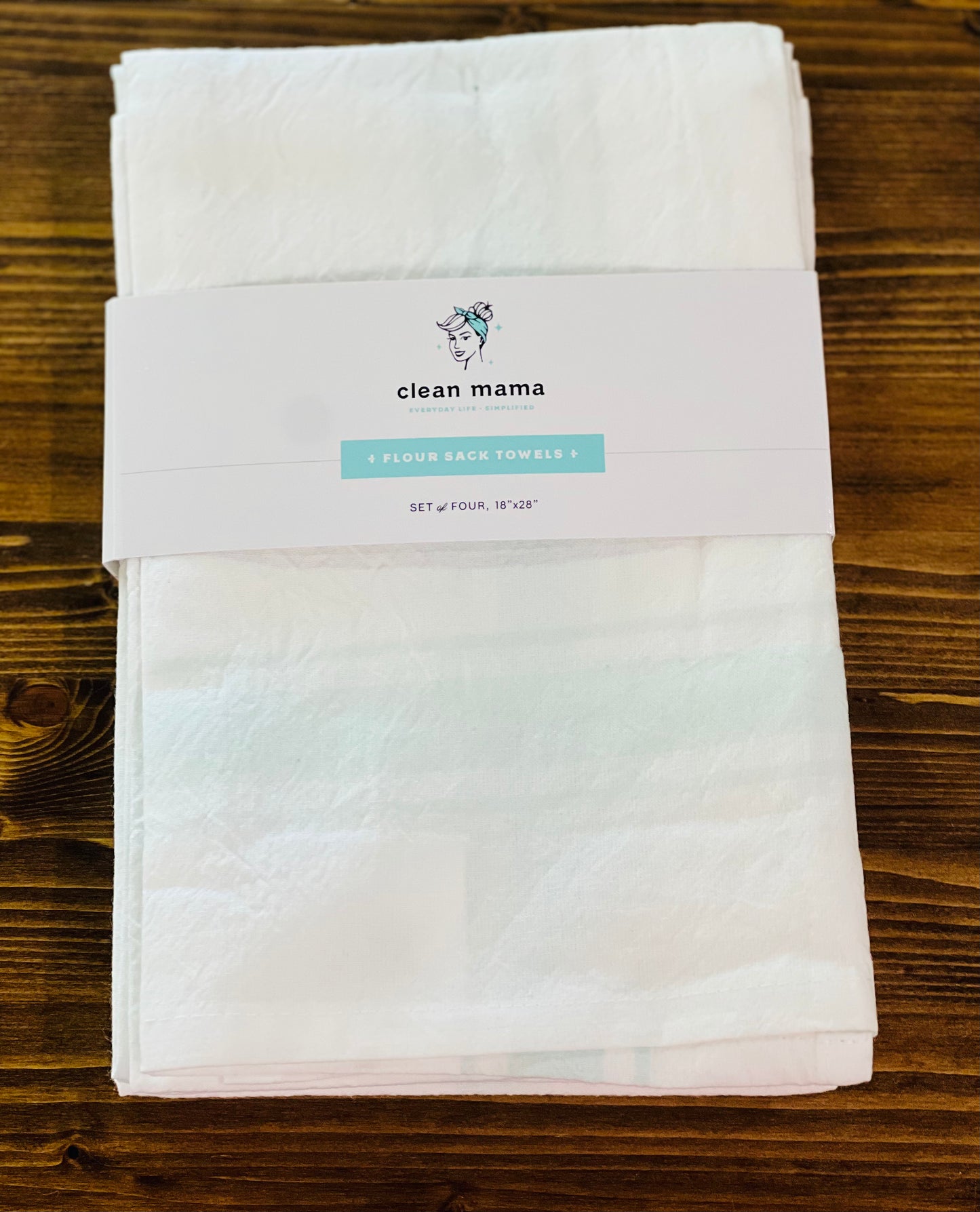 Aqua Stripe Flour Sack Towels Set of 4