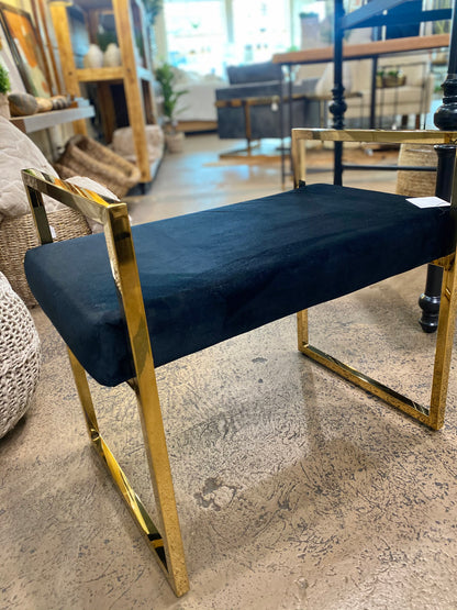 Black & Gold Velveteen Bench