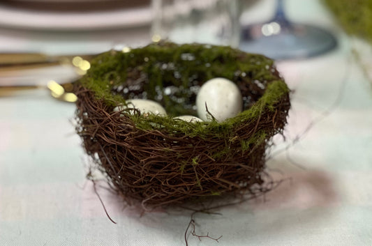 Moss Birds Nest w/Eggs