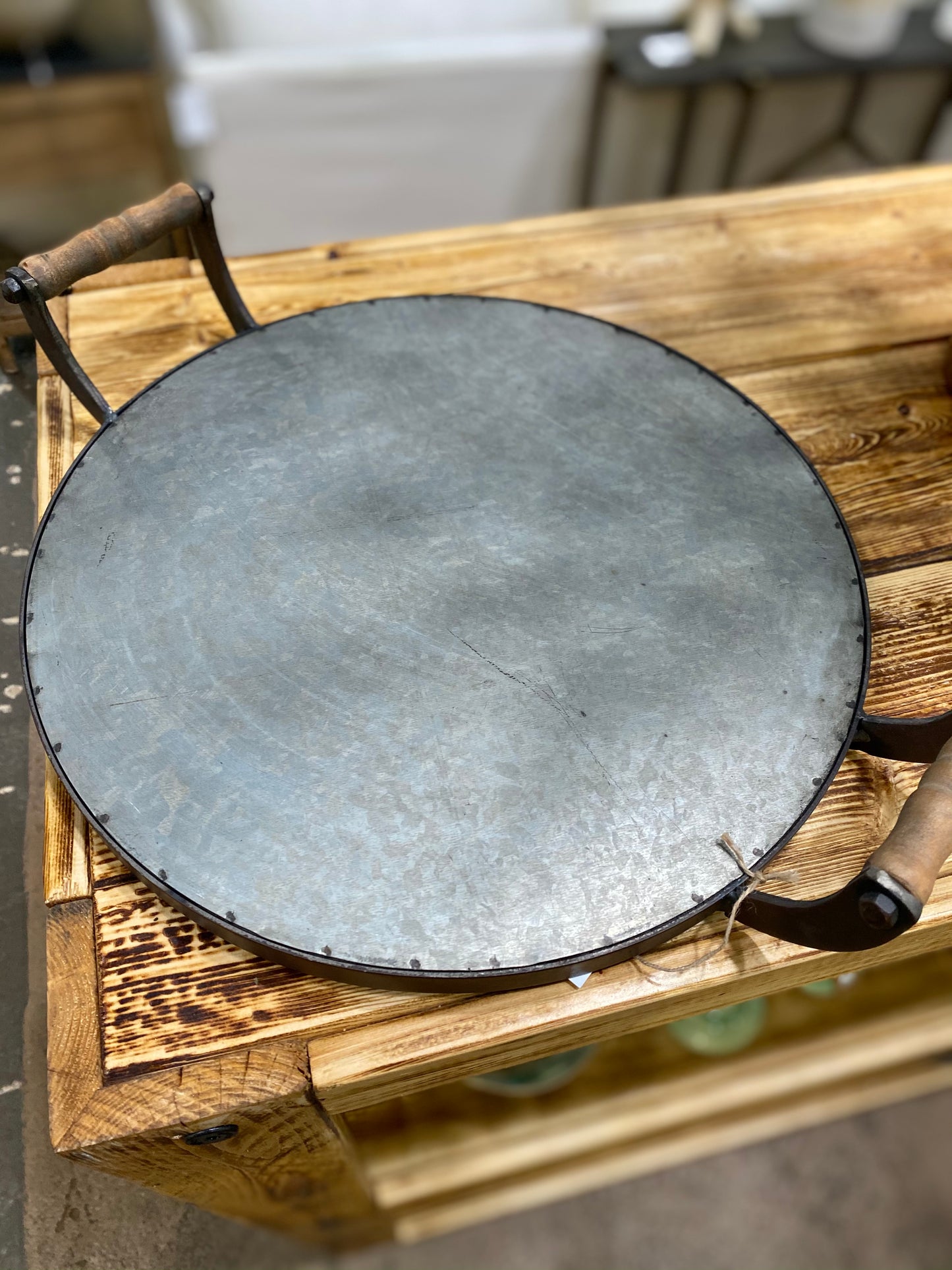 Metal Round Tray With Handles