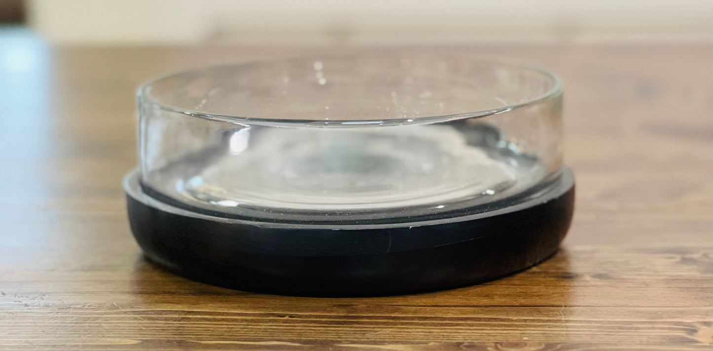 Black Marble Glass Bowl