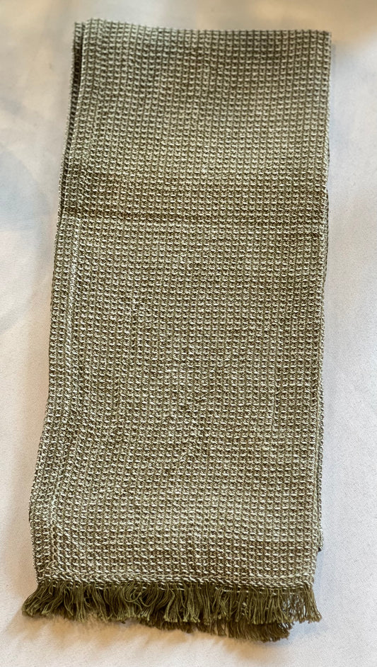 Khaki Tea Towel Fringe
