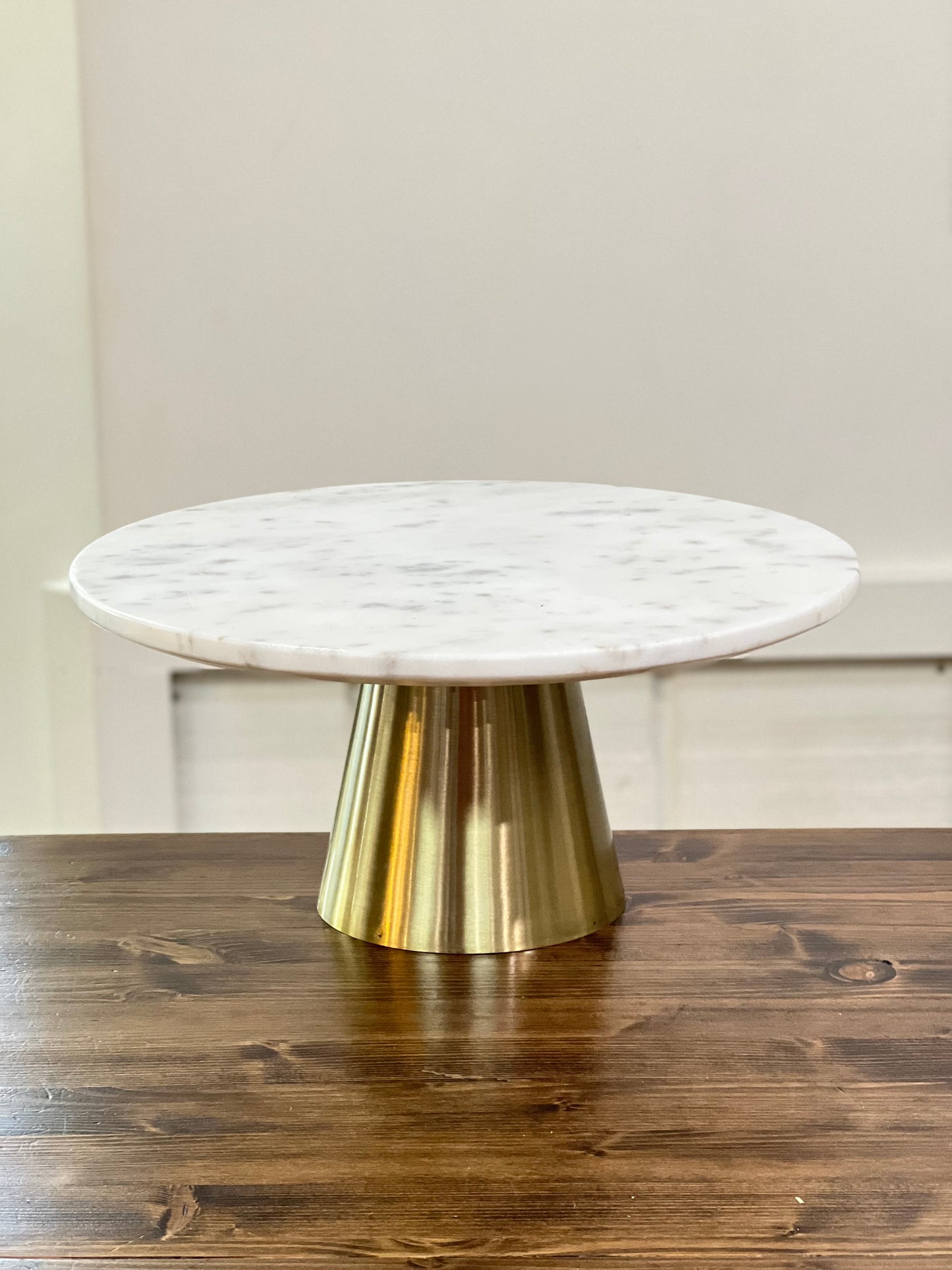 White Marble & Brass Cake Stand