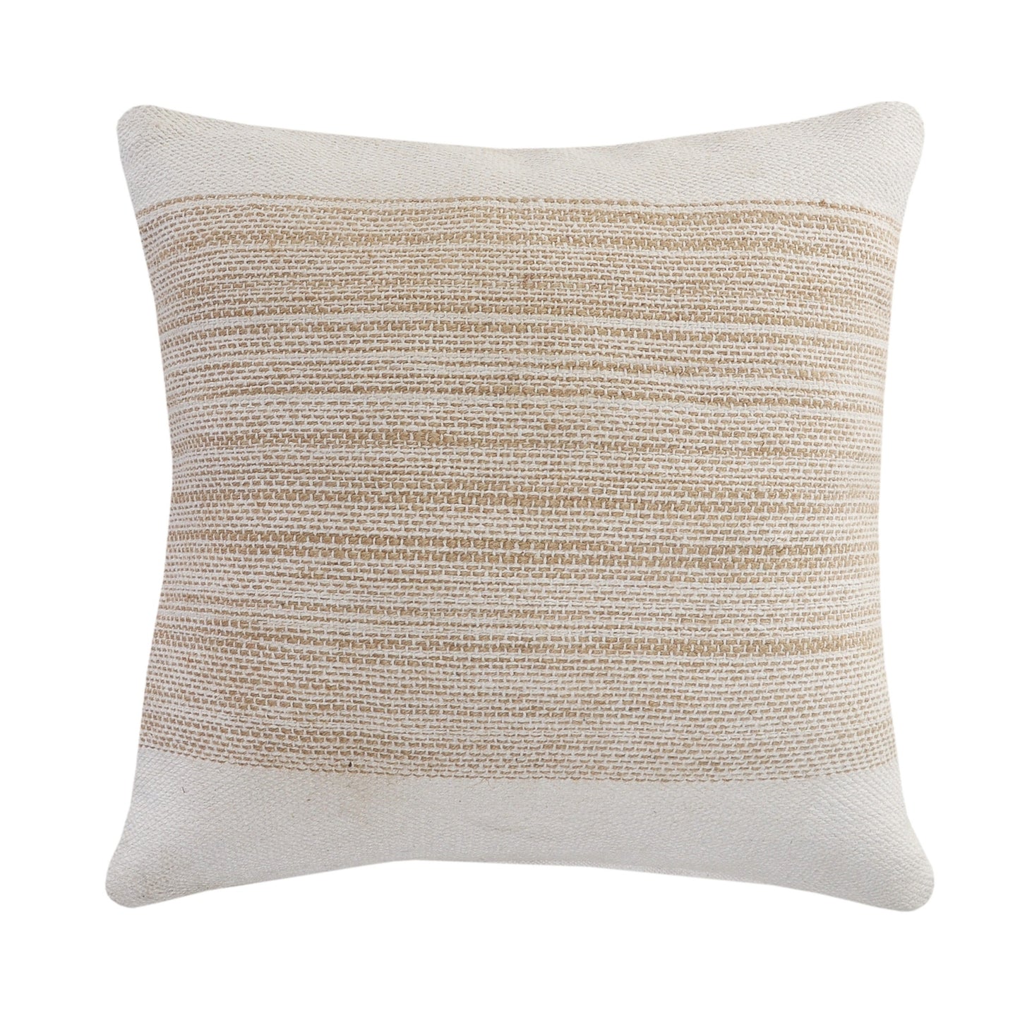 Grace Ivory and Jute Striped Throw Pillow