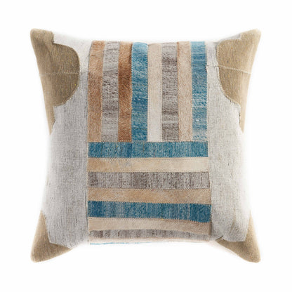 Multi Faux Fur Patchwork Pillow