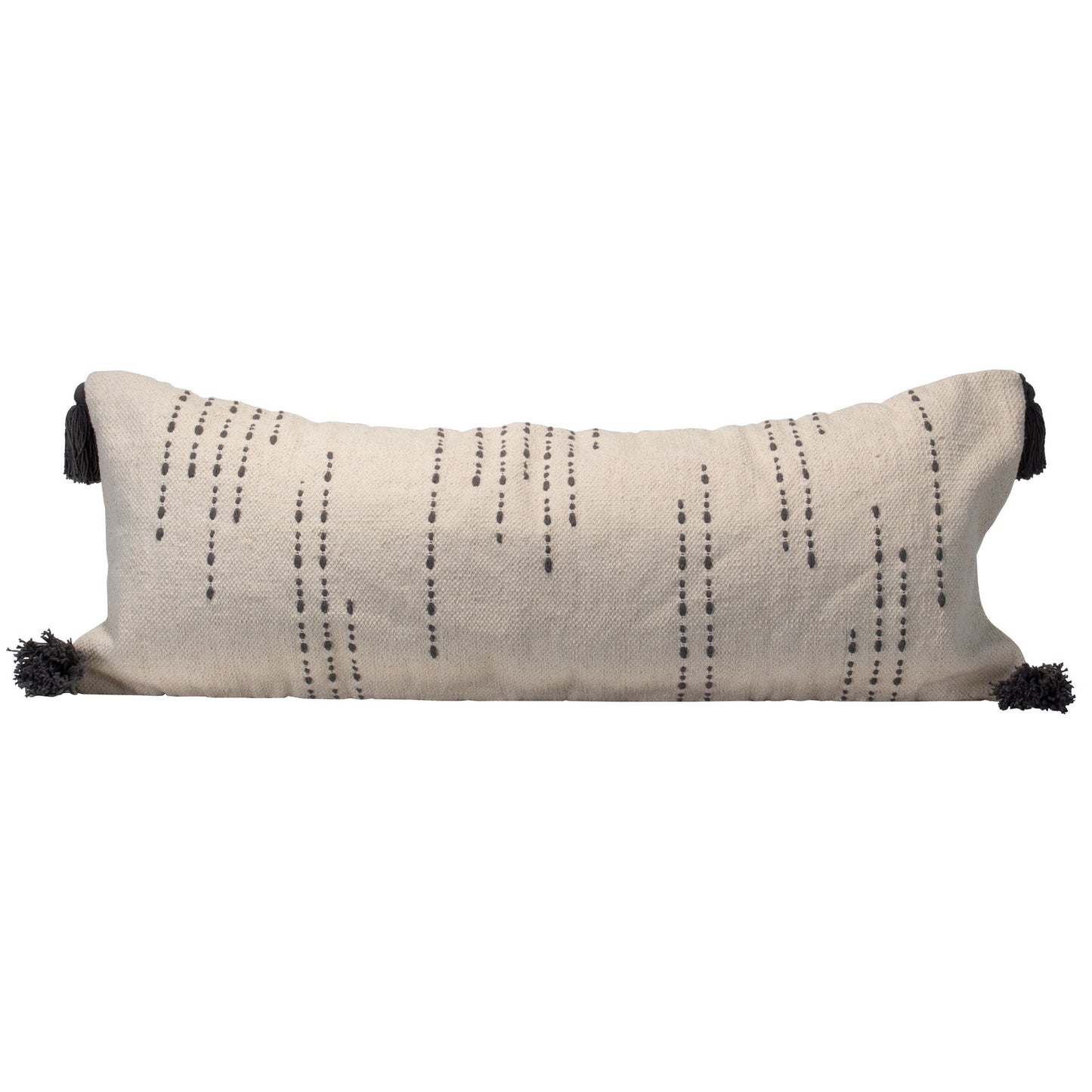 Edith Dot & Dash Woven Lumbar Pillow-Gray