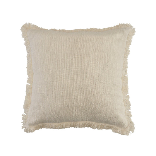 Solid Fringe Throw Pillow