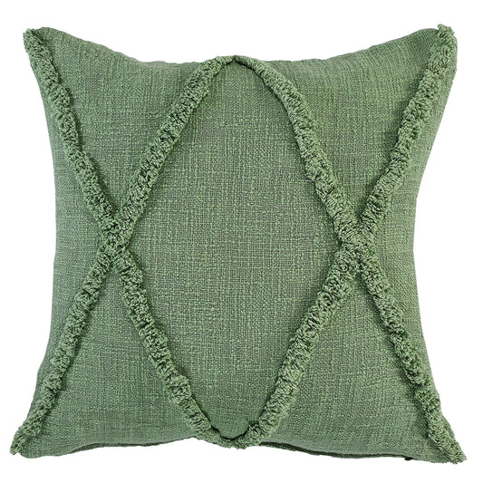 Solid Decorative Diamond Tufted Cotton Throw Pillow